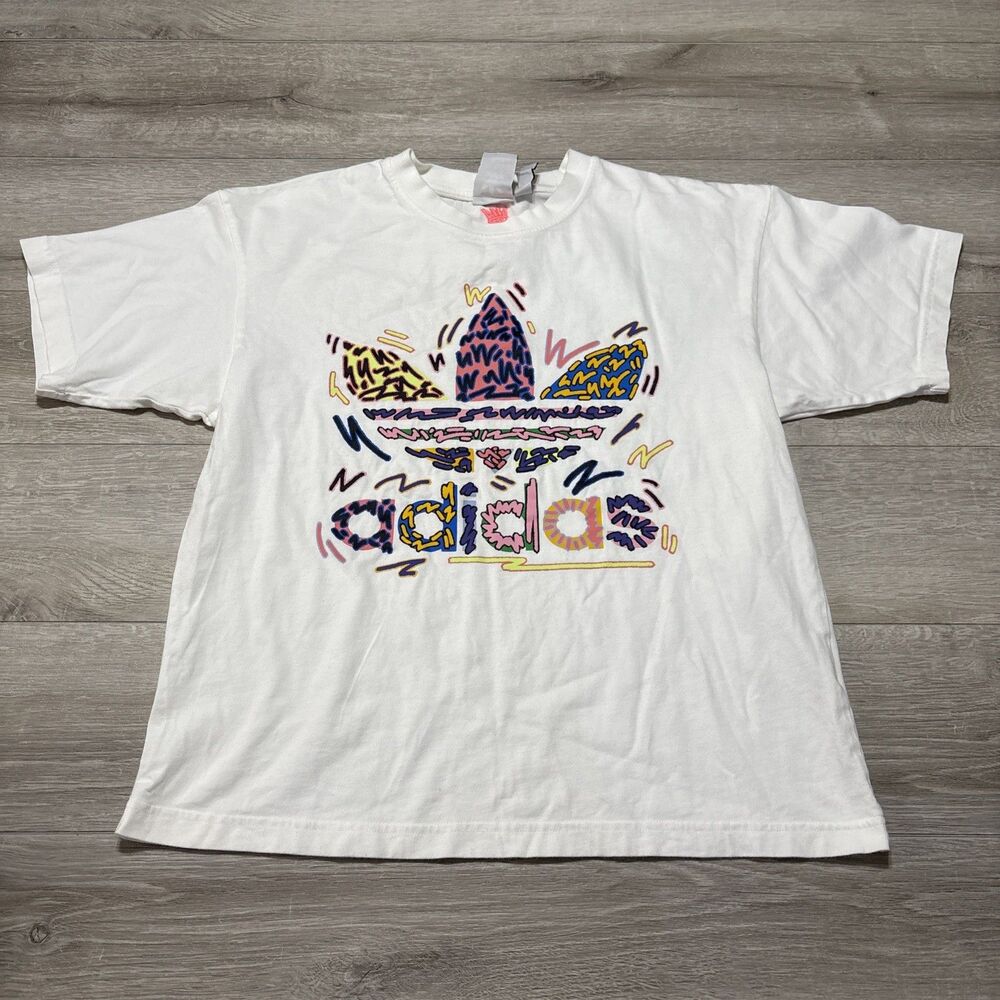 adidas Love Unites Trefoil Tee Colorful Retro Style All Gender Cotton T Shirt S
